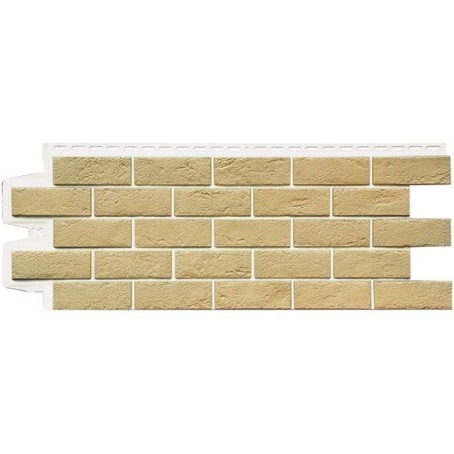 Фасадная панель Grand Line Состаренный кирпич Элит ваниль, ШОВ белый купить в Москве