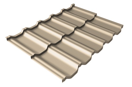 Металлочерепица модульная Квинта Uno Grand Line c 3D резом 0,5 Satin RAL 1015 светлая слоновая кость купить в Москве