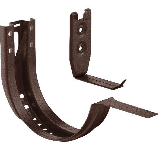 Водосток Aquasistem, Система 125x90 - Крюк крепления желоба короткий регулируемый RAL 8017 Коричневый matt купить в Москве