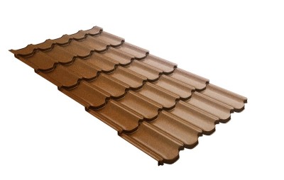 Металлочерепица квинта плюс с 3D резом 0,5 Quarzit Cuprum Steel