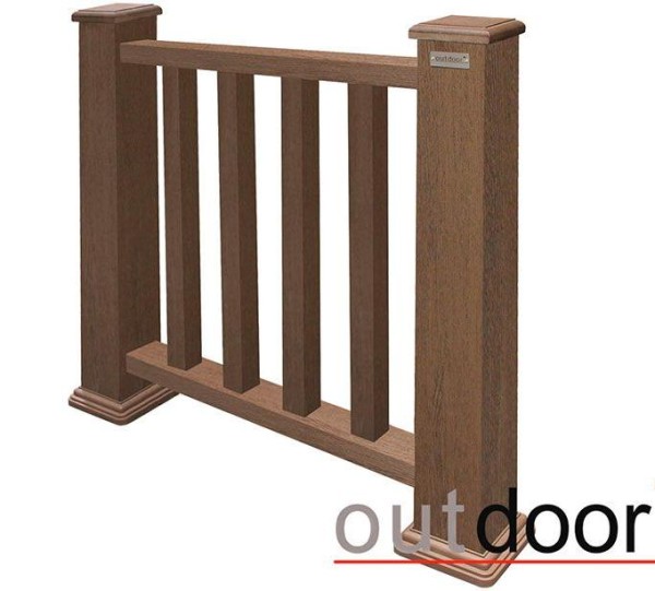 Ограждение из ДПК Outdoor Классик 3D STORM коричневый микс купить в Москве