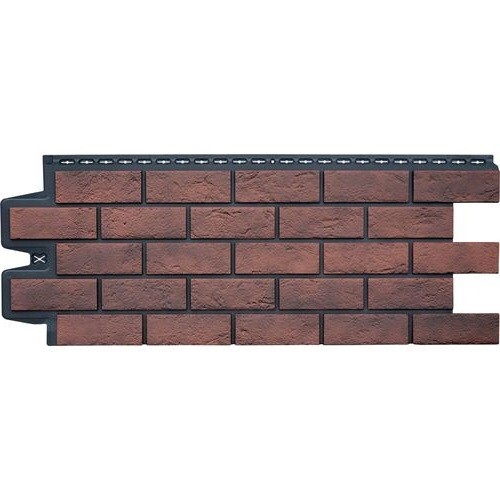 Фасадная панель Grand Line Состаренный кирпич Элит кофе (жжёный), ШОВ черный купить в Москве