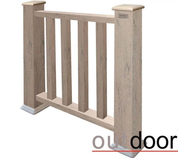 Ограждение из ДПК Outdoor Классик 3D STORM серый микс купить в Москве