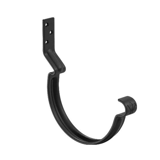 Водосток Aquasistem, система 125x90 - Крюк крепления желоба короткий RAL 9005 Чёрный купить в Москве