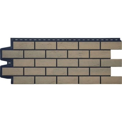 Фасадная панель Grand Line Состаренный кирпич Элит солома, ШОВ черный