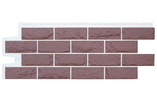 Фасадные панели Grand Line Колотый Камень Каштан, Шов белый купить в Москве