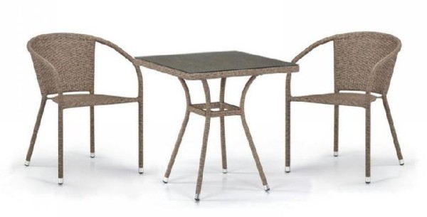 Комплект плетеной мебели AFINA из иск. ротанга T282BNT/Y137C-W56 Light Brown 2Pcs купить в Москве