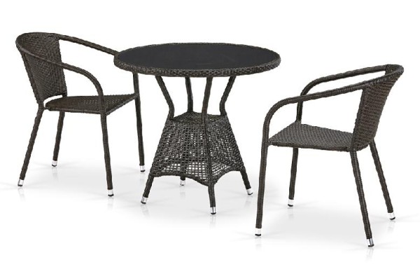 Комплект плетеной мебели AFINA из иск. ротанга T707ANS/Y137C-W53 Brown 2Pcs купить в Москве