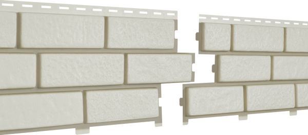 Фасадная панель Ю-Пласт Стоун Хаус Кирпич с декорированным швом Белый купить в Москве