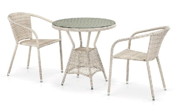 Комплект плетеной мебели AFINA из иск. ротанга T705ANT/Y137C-W85 Latte 2Pcs купить в Москве