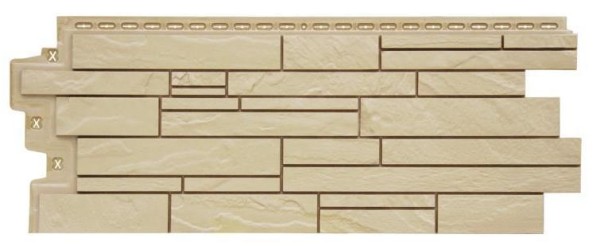 Фасадная панель Grand Line Скала Стандарт бежевый купить в Москве