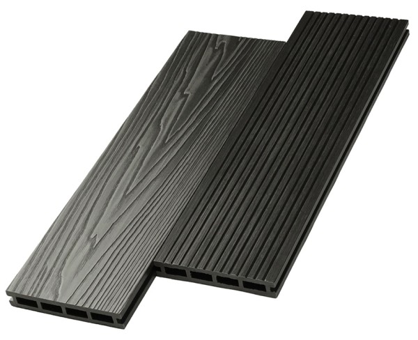 Террасная доска ДПК NanoWood двусторонняя New 3D тиснение + вельвет Графит купить в Москве