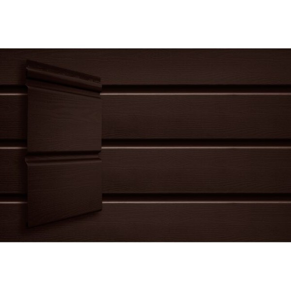 Виниловый сайдинг Grand Line Double-Брус Тёмный Дуб купить в Москве