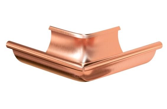 Водосток Aquasistem, система 150/100 - Угол желоба наружный медный 90° купить в Москве