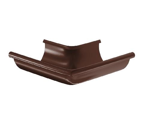 Водосток Aquasistem, система 125x90 - Угол желоба, наружный 90° RAL 8017 Коричневый купить в Москве