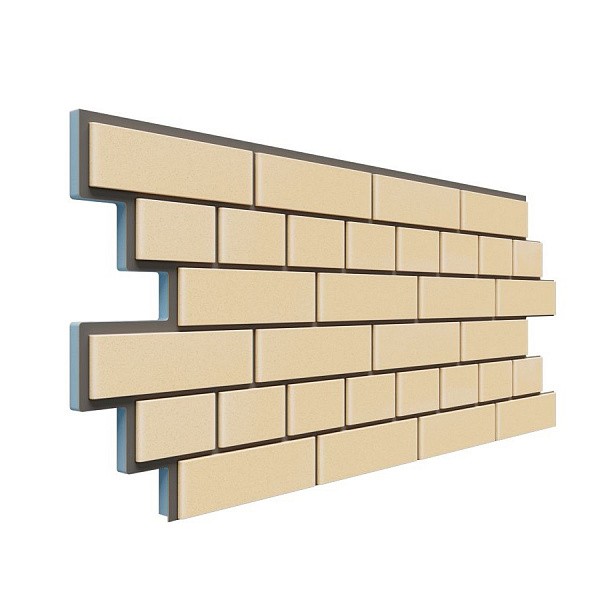 Фасадная термопанель Доломит кирпич 20мм Светло-жёлтый купить в Москве