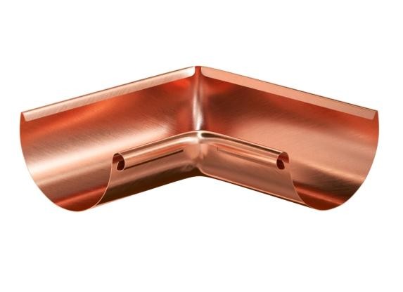 Водосток Aquasistem, система 150/100 - Угол желоба внутренний медный 90° купить в Москве