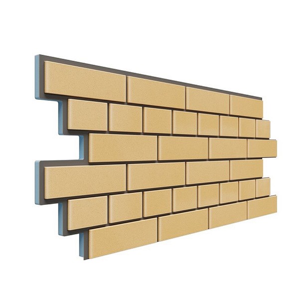 Фасадная термопанель Доломит кирпич 20мм Жёлтый купить в Москве