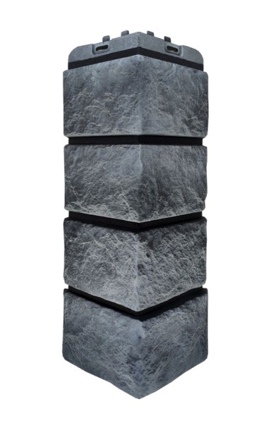 Угол наружный Grand Line Колотый Камень Антрацит, Шов чёрный купить в Москве